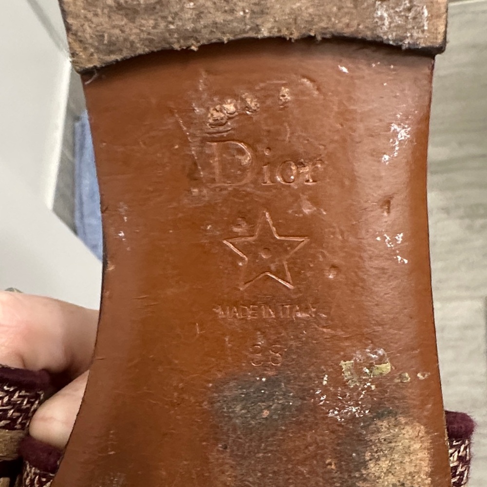 Dior DWAY Women's Maroon Slide Sandals - Picture 4 of 7